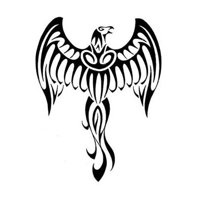 Gorgeous eagle design in polynesian style Fake Temporary Water Transfer Tattoo Stickers NO.10554